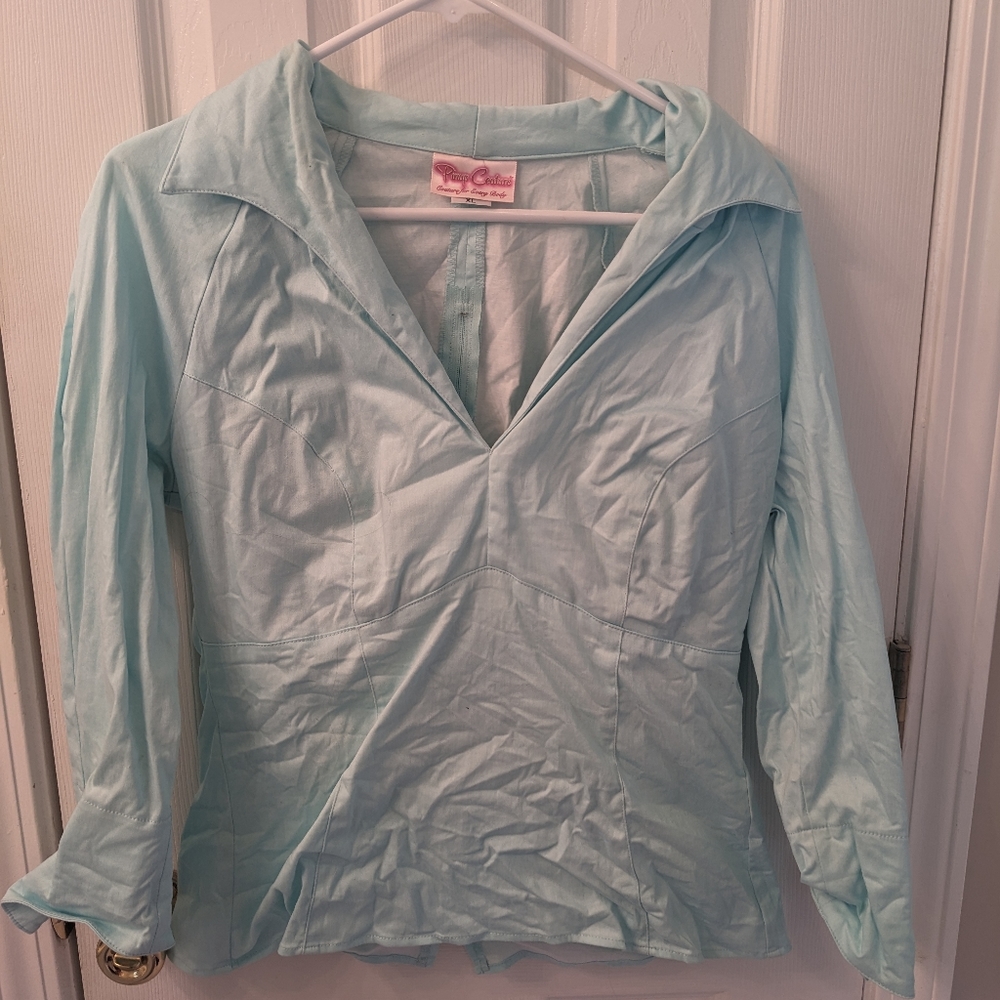 Pinup Girl Clothing Workwear Lauren XL mint
